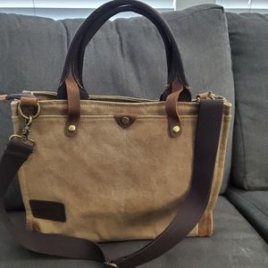 Canvas & Leather Tote Bag Womens.Vintage.